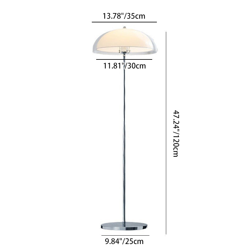 Nordic Iron & Acrylic Dome Floor Lamp - Contemporary 1-Light Design for Living Room & Bedroom