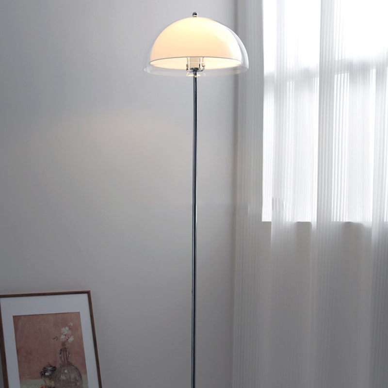 Nordic Iron & Acrylic Dome Floor Lamp - Contemporary 1-Light Design for Living Room & Bedroom