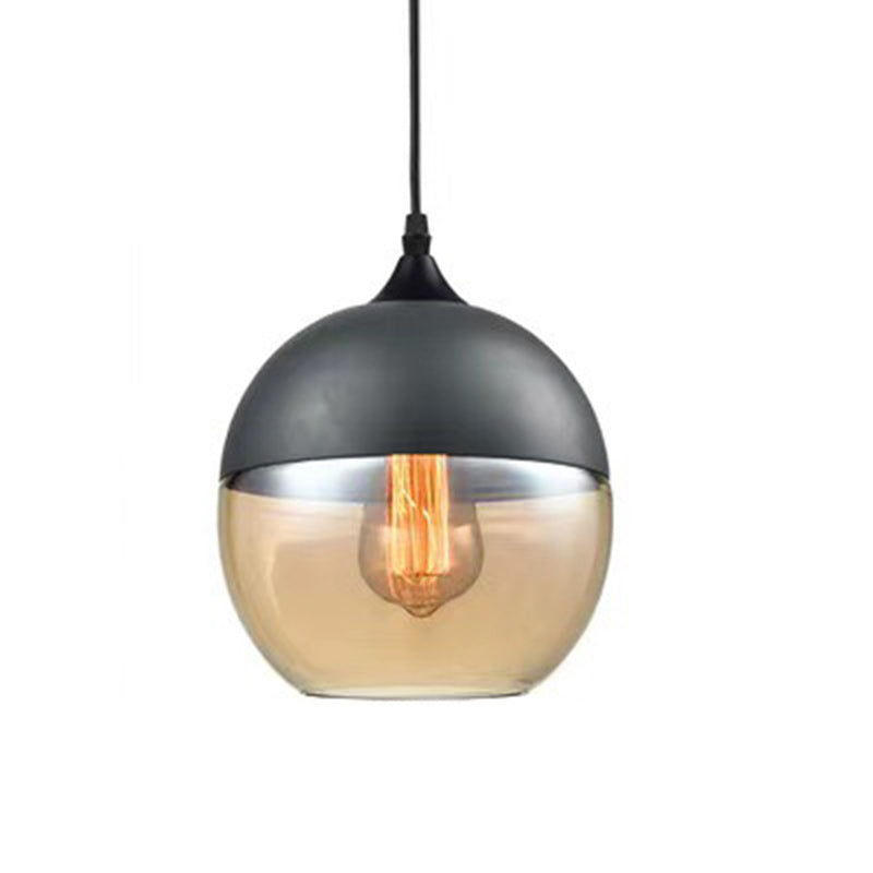 Contemporary Industrial Iron & Glass Cylinder Pendant Light for Dining Room