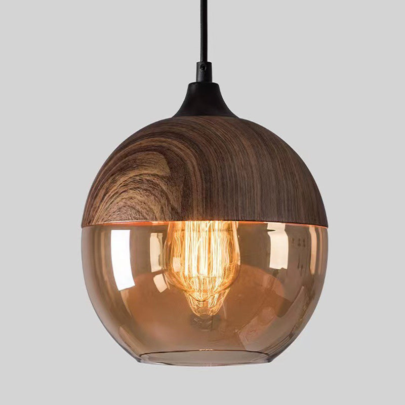 Contemporary Industrial Iron & Glass Cylinder Pendant Light for Dining Room