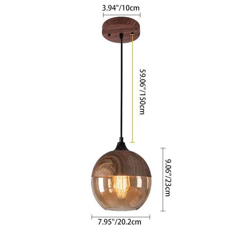 Contemporary Industrial Iron & Glass Cylinder Pendant Light for Dining Room
