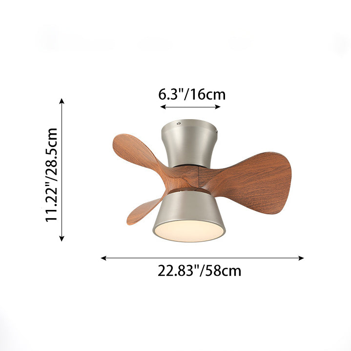 Modern Mid-Century Round LED Ceiling Fan Light - Iron & Acrylic for Living Room & Bedroom