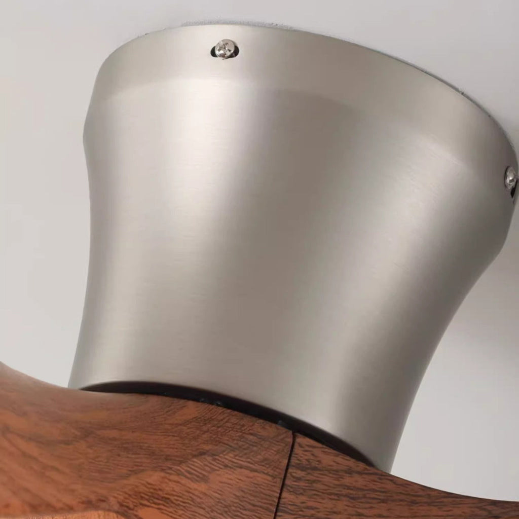 Modern Mid-Century Round LED Ceiling Fan Light - Iron & Acrylic for Living Room & Bedroom