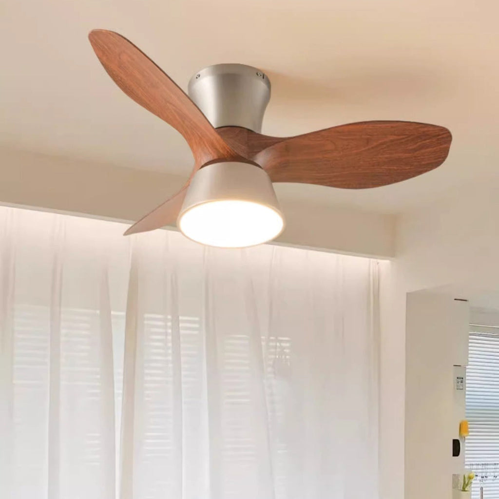 Modern Mid-Century Round LED Ceiling Fan Light - Iron & Acrylic for Living Room & Bedroom