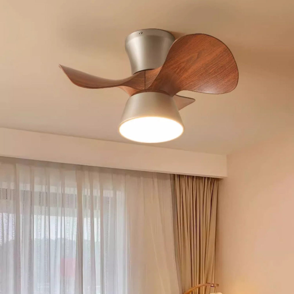 Modern Mid-Century Round LED Ceiling Fan Light - Iron & Acrylic for Living Room & Bedroom