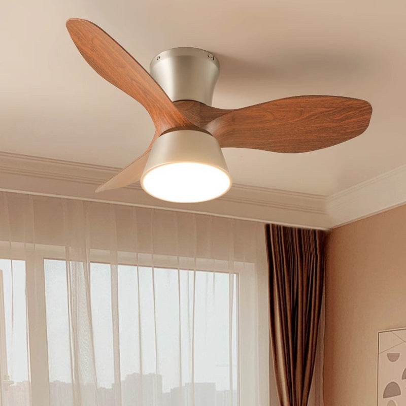 Modern Mid-Century Round LED Ceiling Fan Light - Iron & Acrylic for Living Room & Bedroom