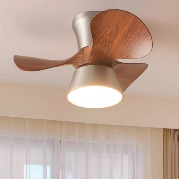 Modern Mid-Century Round LED Ceiling Fan Light - Iron & Acrylic for Living Room & Bedroom