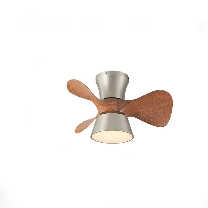 Modern Mid-Century Round LED Ceiling Fan Light - Iron & Acrylic for Living Room & Bedroom