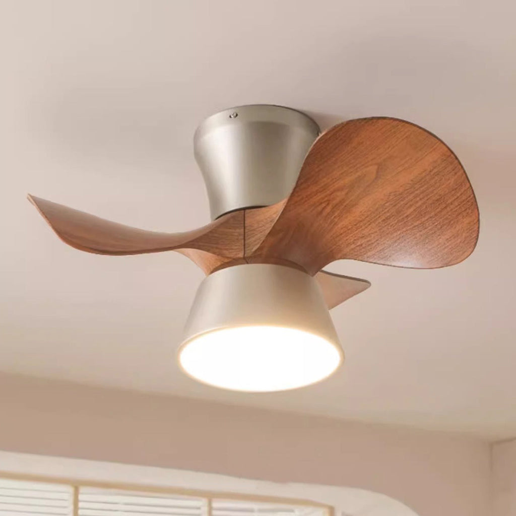 Modern Mid-Century Round LED Ceiling Fan Light - Iron & Acrylic for Living Room & Bedroom