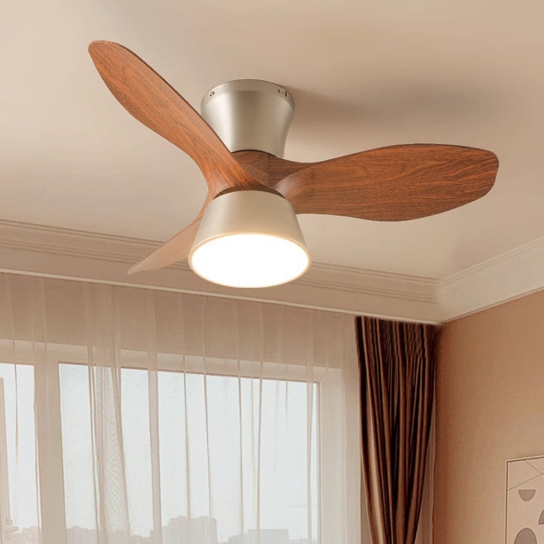 Modern Mid-Century Round LED Ceiling Fan Light - Iron & Acrylic for Living Room & Bedroom