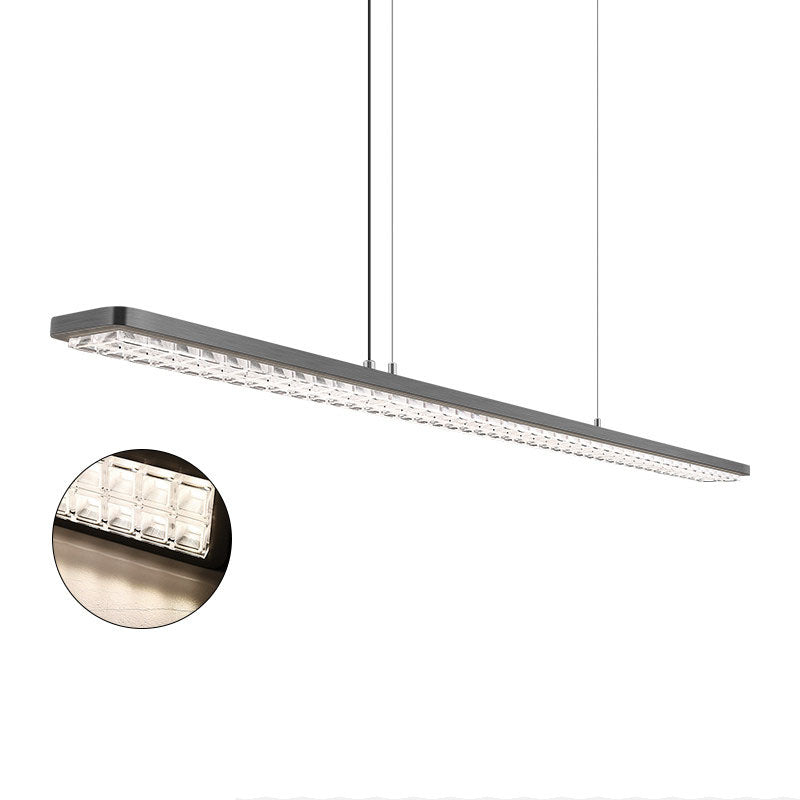 Rectangular LED Aluminum Eye-Caring Pendant Light for Kids Study - Shadow-Free Piano-Grid Lighting, Best Study Lamp for Home Office, Energy Efficient Desk Light, Adjustable Brightness, Modern Design, Safe for Children, Classroom Lighting Solution