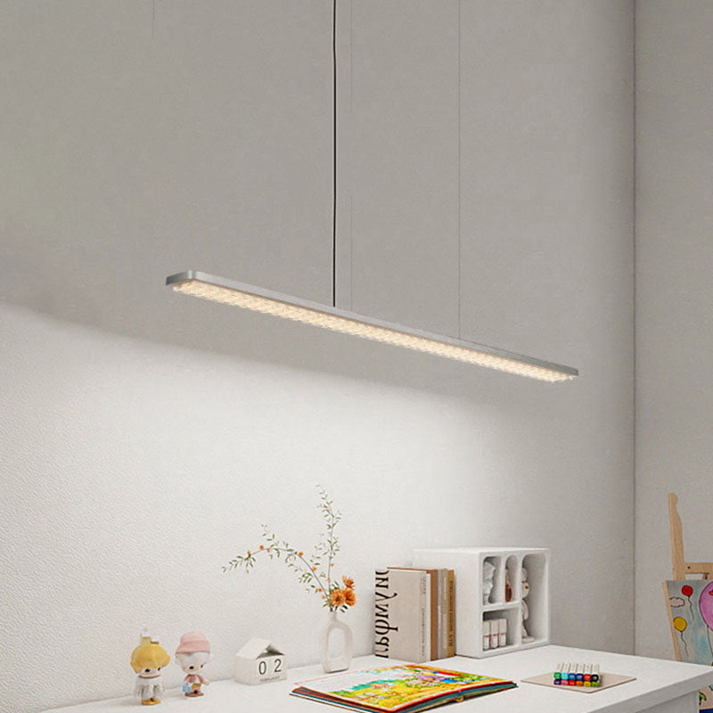 Rectangular LED Aluminum Eye-Caring Pendant Light for Kids Study - Shadow-Free Piano-Grid Lighting, Best Study Lamp for Home Office, Energy Efficient Desk Light, Adjustable Brightness, Modern Design, Safe for Children, Classroom Lighting Solution