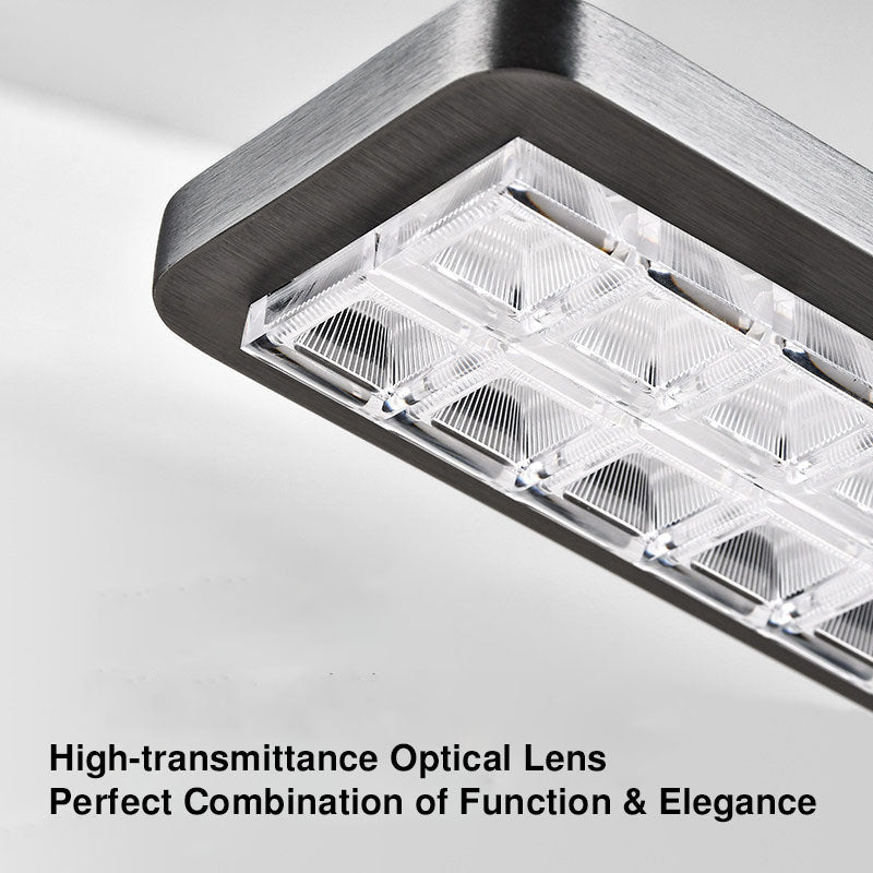 Rectangular LED Aluminum Eye-Caring Pendant Light for Kids Study - Shadow-Free Piano-Grid Lighting, Best Study Lamp for Home Office, Energy Efficient Desk Light, Adjustable Brightness, Modern Design, Safe for Children, Classroom Lighting Solution