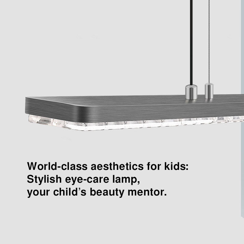 Rectangular LED Aluminum Eye-Caring Pendant Light for Kids Study - Shadow-Free Piano-Grid Lighting, Best Study Lamp for Home Office, Energy Efficient Desk Light, Adjustable Brightness, Modern Design, Safe for Children, Classroom Lighting Solution