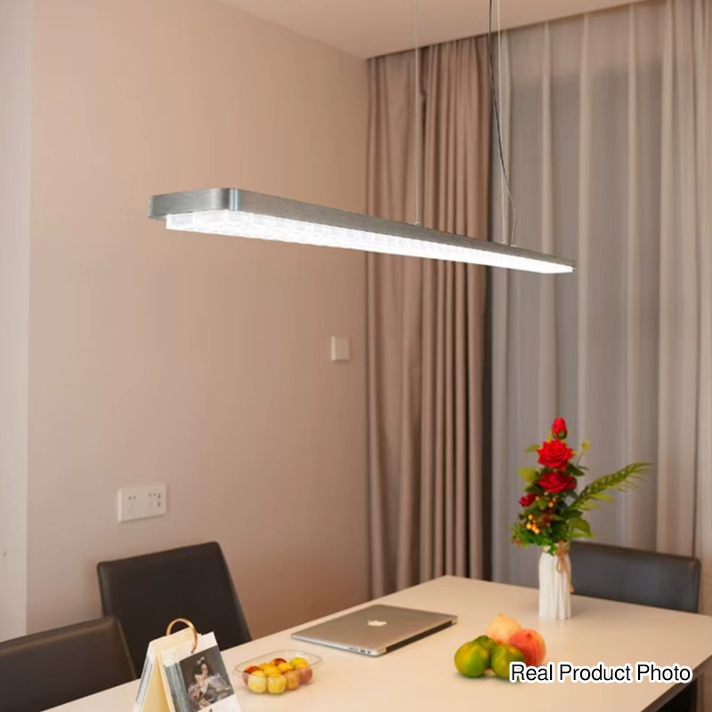 Rectangular LED Aluminum Eye-Caring Pendant Light for Kids Study - Shadow-Free Piano-Grid Lighting, Best Study Lamp for Home Office, Energy Efficient Desk Light, Adjustable Brightness, Modern Design, Safe for Children, Classroom Lighting Solution