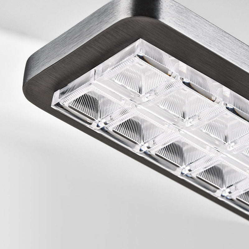 Rectangular LED Aluminum Eye-Caring Pendant Light for Kids Study - Shadow-Free Piano-Grid Lighting, Best Study Lamp for Home Office, Energy Efficient Desk Light, Adjustable Brightness, Modern Design, Safe for Children, Classroom Lighting Solution
