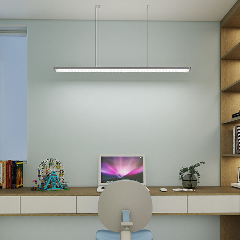 Rectangular LED Aluminum Eye-Caring Pendant Light for Kids Study - Shadow-Free Piano-Grid Lighting, Best Study Lamp for Home Office, Energy Efficient Desk Light, Adjustable Brightness, Modern Design, Safe for Children, Classroom Lighting Solution