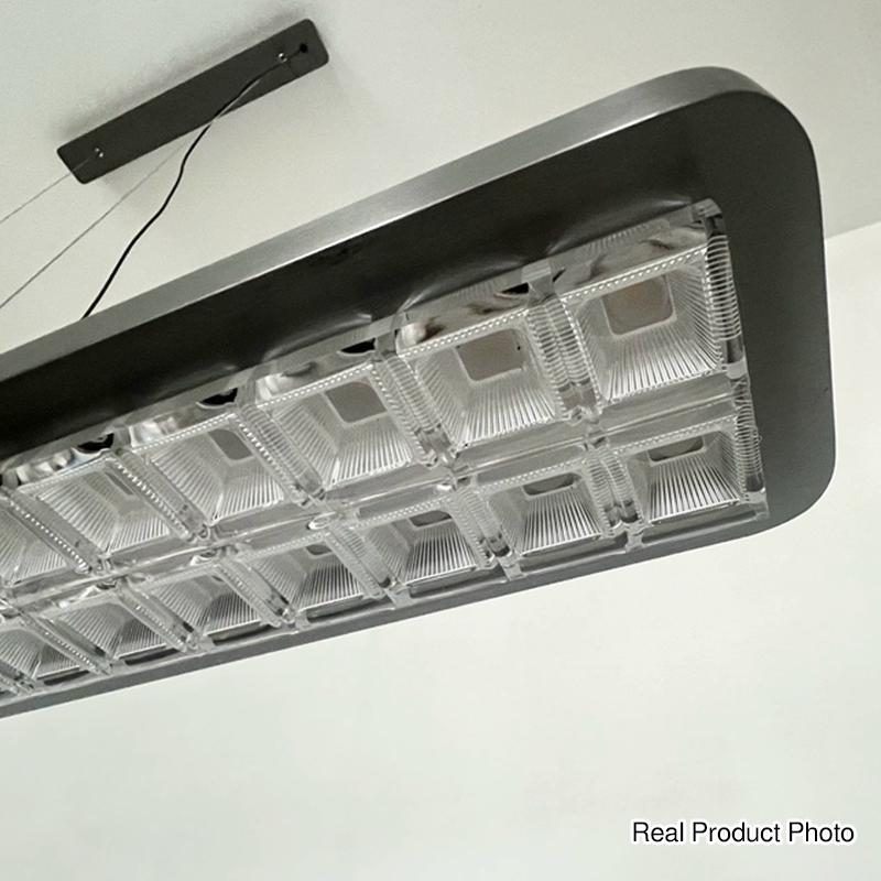 Rectangular LED Aluminum Eye-Caring Pendant Light for Kids Study - Shadow-Free Piano-Grid Lighting, Best Study Lamp for Home Office, Energy Efficient Desk Light, Adjustable Brightness, Modern Design, Safe for Children, Classroom Lighting Solution