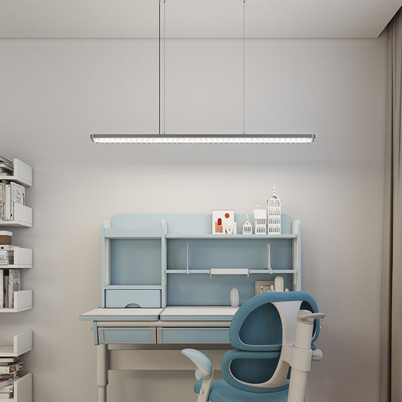 Rectangular LED Aluminum Eye-Caring Pendant Light for Kids Study - Shadow-Free Piano-Grid Lighting, Best Study Lamp for Home Office, Energy Efficient Desk Light, Adjustable Brightness, Modern Design, Safe for Children, Classroom Lighting Solution