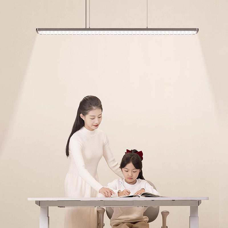 Rectangular LED Aluminum Eye-Caring Pendant Light for Kids Study - Shadow-Free Piano-Grid Lighting, Best Study Lamp for Home Office, Energy Efficient Desk Light, Adjustable Brightness, Modern Design, Safe for Children, Classroom Lighting Solution