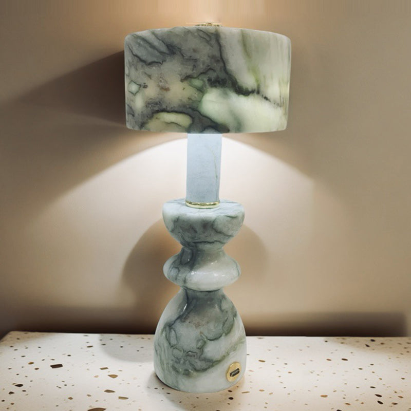 Modern Minimalist Aluminum Marble USB LED Table Lamp - Stylish Lighting, Home Decor, Contemporary Design, USB Powered, Desk Lamp, Energy Efficient, Decorative Light, Bedside Lamp, Adjustable Brightness