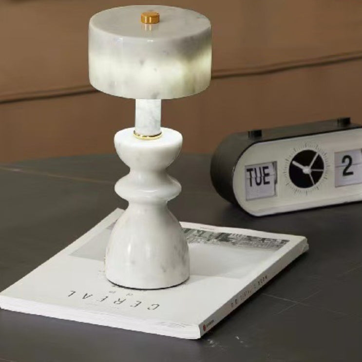 Modern Minimalist Aluminum Marble USB LED Table Lamp - Stylish Lighting, Home Decor, Contemporary Design, USB Powered, Desk Lamp, Energy Efficient, Decorative Light, Bedside Lamp, Adjustable Brightness