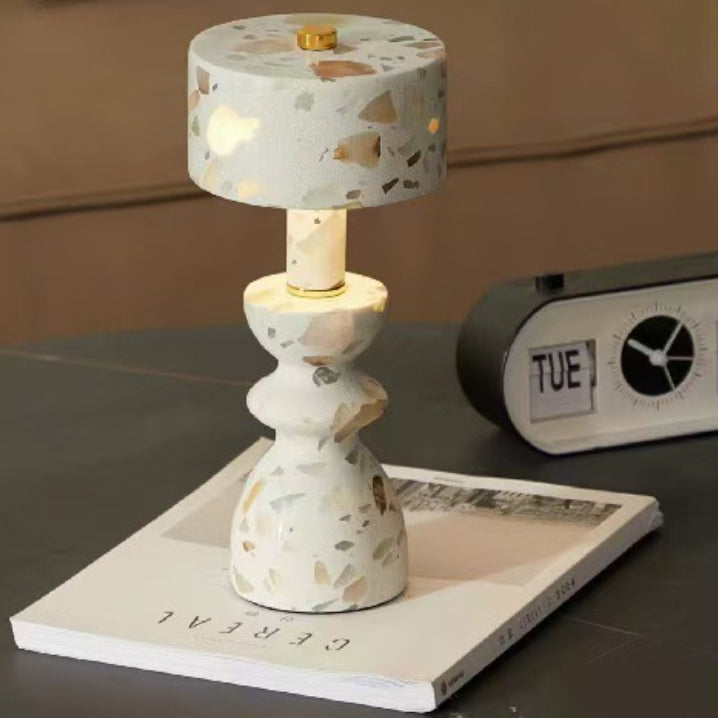 Modern Minimalist Aluminum Marble USB LED Table Lamp - Stylish Home Lighting, Sleek Desk Lamp, Energy-Efficient USB Power, Decorative Night Light, Contemporary Design, Ideal for Bedroom or Office Use