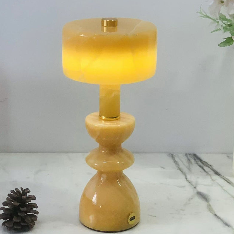 Modern Minimalist Aluminum Marble USB LED Table Lamp - Stylish Lighting, Home Decor, Contemporary Design, USB Powered, Desk Lamp, Energy Efficient, Decorative Light, Bedside Lamp, Adjustable Brightness