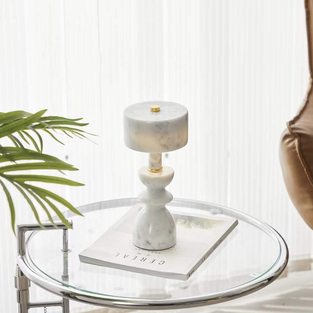 Modern Minimalist Aluminum Marble USB LED Table Lamp - Stylish Lighting, Home Decor, Contemporary Design, USB Powered, Desk Lamp, Energy Efficient, Decorative Light, Bedside Lamp, Adjustable Brightness