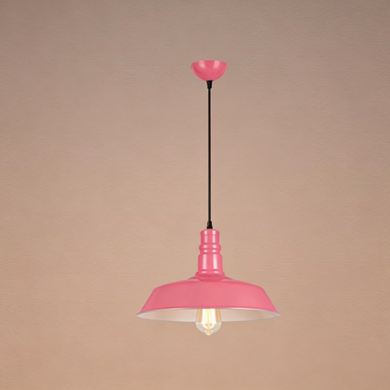 Contemporary Industrial Round Iron 1-Light Pendant for Living Room