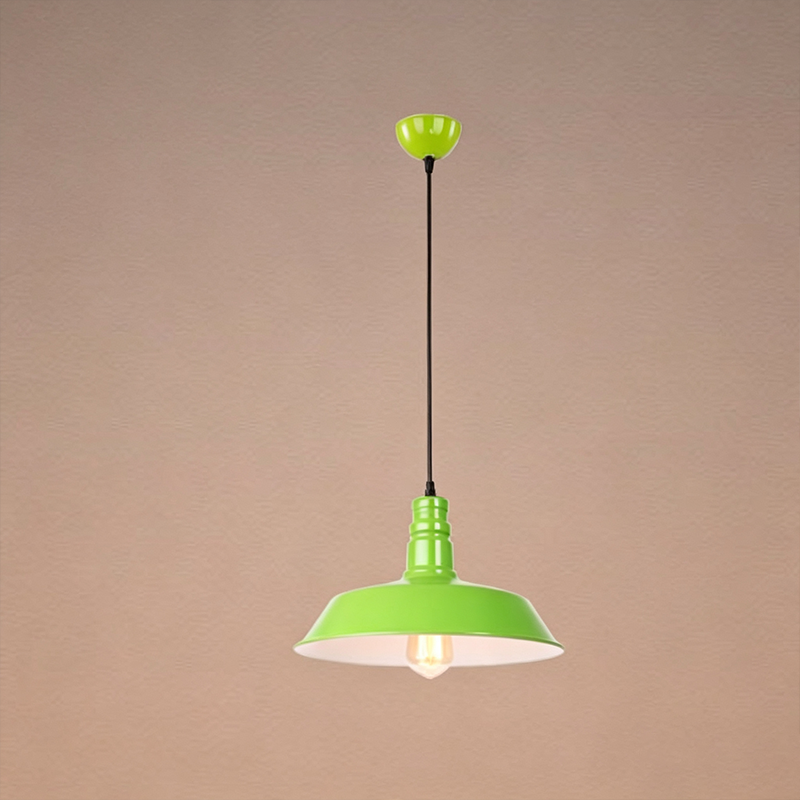 Contemporary Industrial Round Iron 1-Light Pendant for Living Room