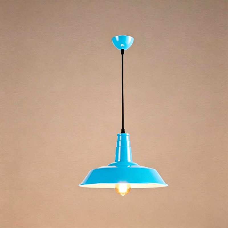 Contemporary Industrial Round Iron 1-Light Pendant for Living Room