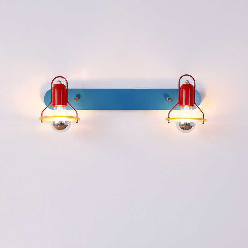 Modern Mid-Century Kids Rectangle Round Iron Acrylic 2-Light Wall Sconce Lamp for Bedroom, Adjustable Wall Light Fixtures, Nursery Decor, Stylish Children's Room Lighting, Contemporary Wall Sconces for Kids, Elegant Acrylic Wall Lamp, Fun and Functional L
