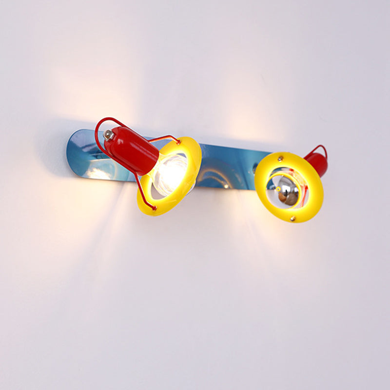 Modern Mid-Century Kids Rectangle Round Iron Acrylic 2-Light Wall Sconce Lamp for Bedroom, Adjustable Wall Light Fixtures, Nursery Decor, Stylish Children's Room Lighting, Contemporary Wall Sconces for Kids, Elegant Acrylic Wall Lamp, Fun and Functional L