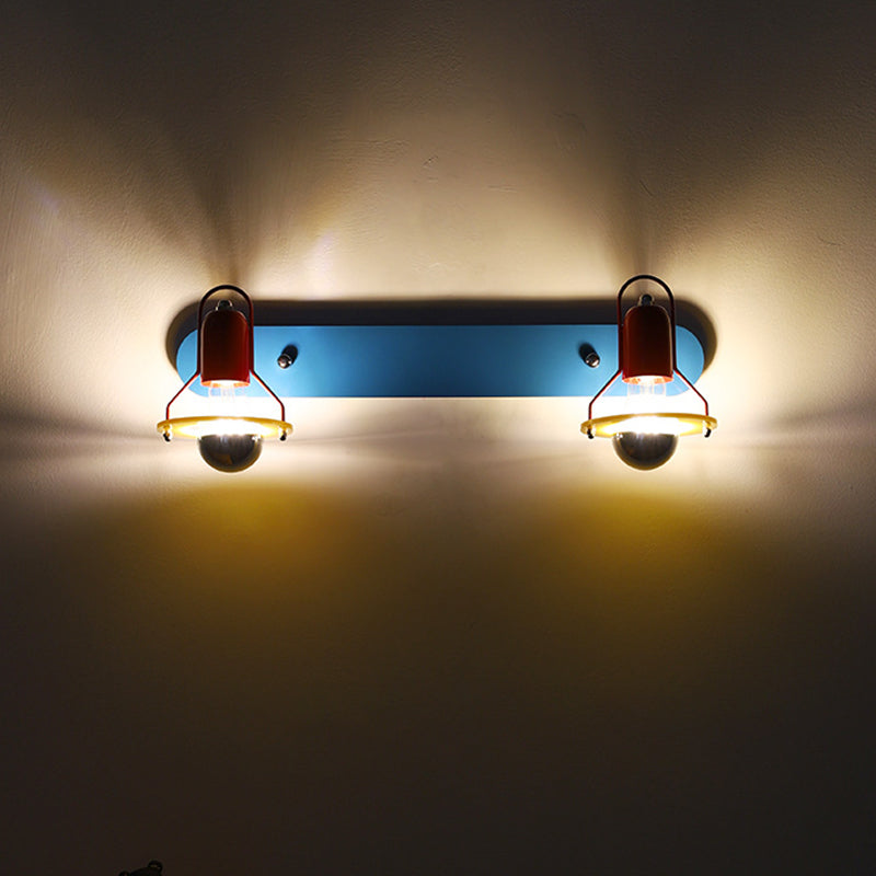 Modern Mid-Century Kids Rectangle Round Iron Acrylic 2-Light Wall Sconce Lamp for Bedroom, Adjustable Wall Light Fixtures, Nursery Decor, Stylish Children's Room Lighting, Contemporary Wall Sconces for Kids, Elegant Acrylic Wall Lamp, Fun and Functional L