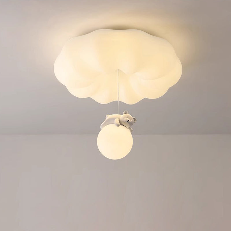 Contemporary Kids LED Flush Mount Ceiling Light - Iron & Plastic Design for Living Room