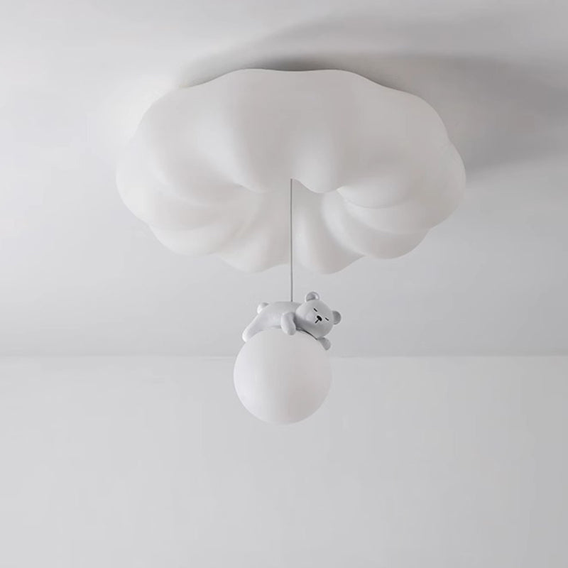 Contemporary Kids LED Flush Mount Ceiling Light - Iron & Plastic Design for Living Room
