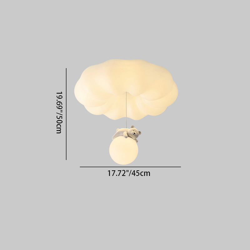 Contemporary Creative Cloud Iron Plastic LED Kids Flush Mount Ceiling Light for Living Room, Modern Children's Lighting Fixture, Cute Cloud Design Ceiling Lamp, Energy-Efficient LED Lighting for Kids Room, Stylish Flush Mount Light for Nursery and Playroo