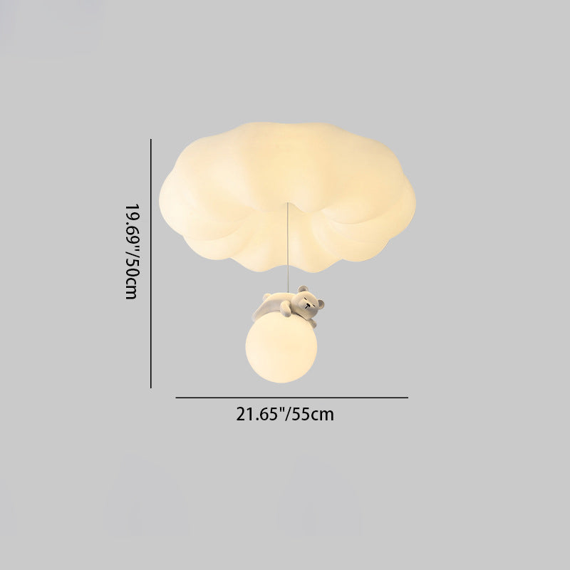 Contemporary Kids LED Flush Mount Ceiling Light - Iron & Plastic Design for Living Room