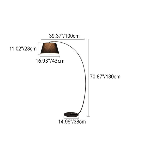 Modern Light Luxury Wrought Iron Curved Cylinder Floor Lamp - 1-Light Stand