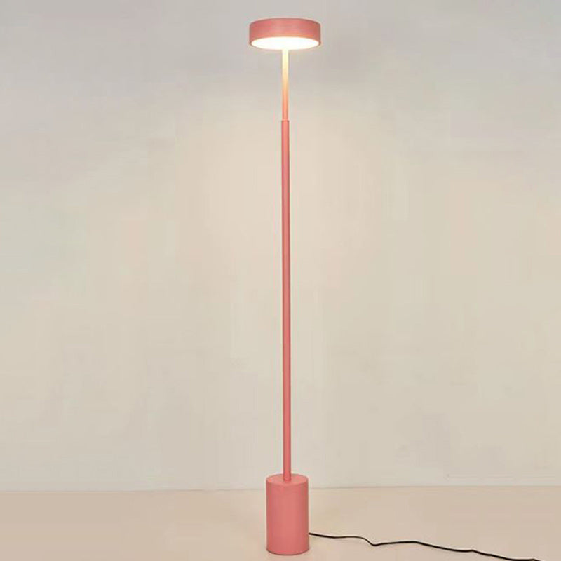 Contemporary Scandinavian Round Iron LED Floor Lamp for Bedroom