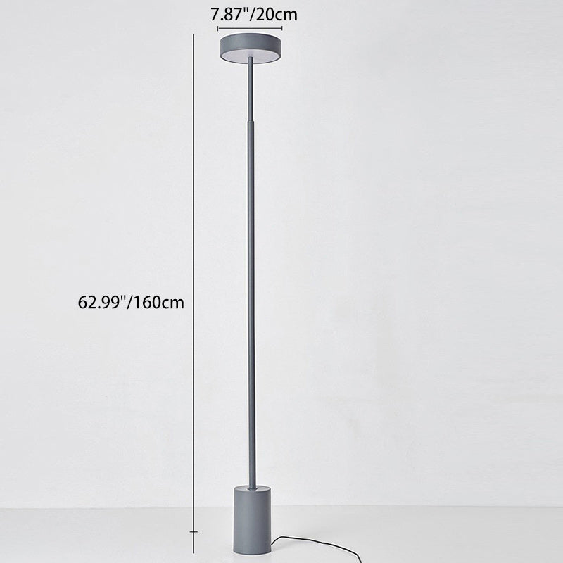 Contemporary Scandinavian Round Iron LED Floor Lamp for Bedroom