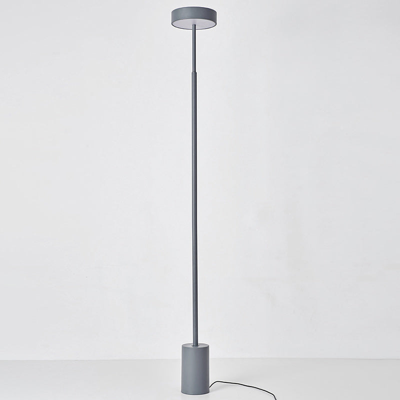 Contemporary Scandinavian Round Iron LED Floor Lamp for Bedroom