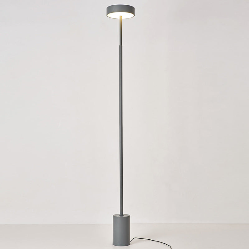 Contemporary Scandinavian Round Iron LED Floor Lamp for Bedroom