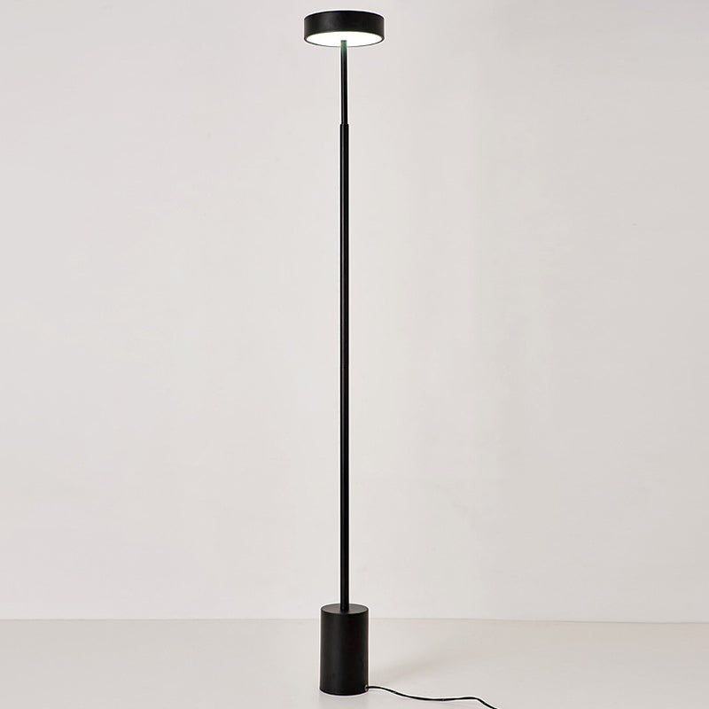Contemporary Scandinavian Round Iron LED Floor Lamp for Bedroom
