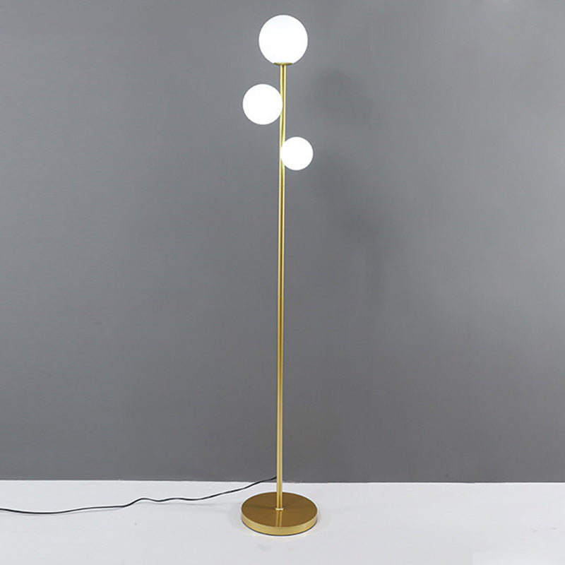 Contemporary Round Ball Acrylic Iron 3-Light Floor Lamp for Bedroom  

Elevate your bedroom decor with this stylish contemporary floor lamp. Featuring a unique round ball design, sturdy iron construction, and beautiful acrylic accents, this 3-light standi