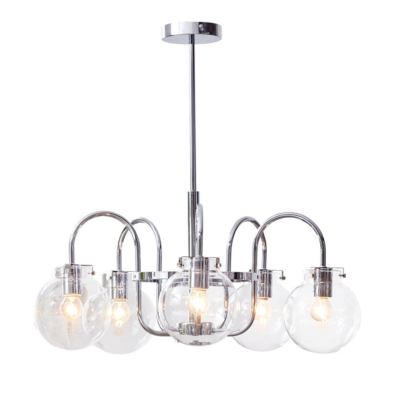 Vintage Divergent Spherical Glass Iron Chandelier - 4/5 Light for Bedroom