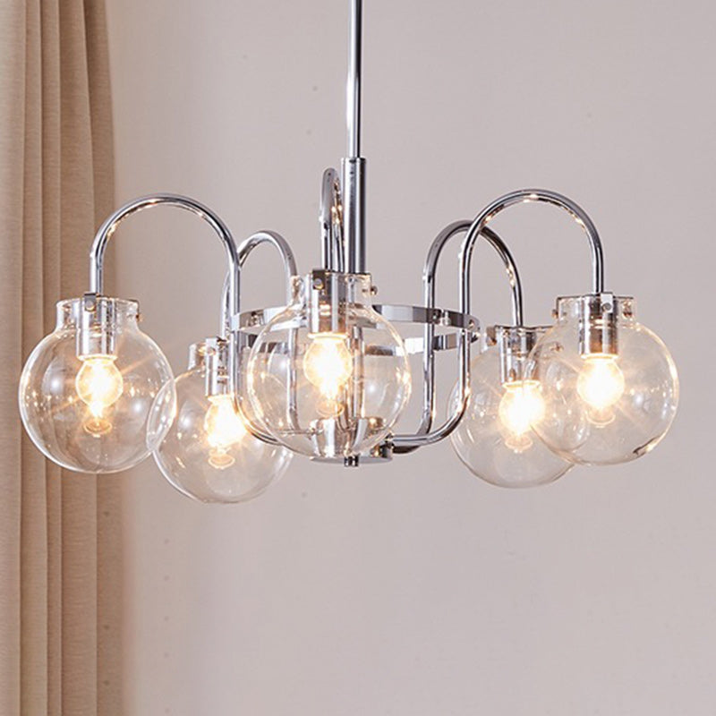 Vintage Divergent Spherical Glass Iron Chandelier - 4/5 Light for Bedroom