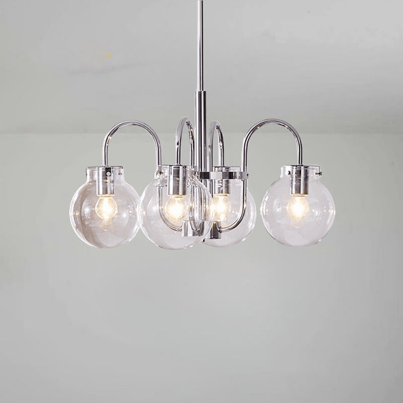 Vintage Divergent Spherical Glass Iron Chandelier - 4/5 Light for Bedroom