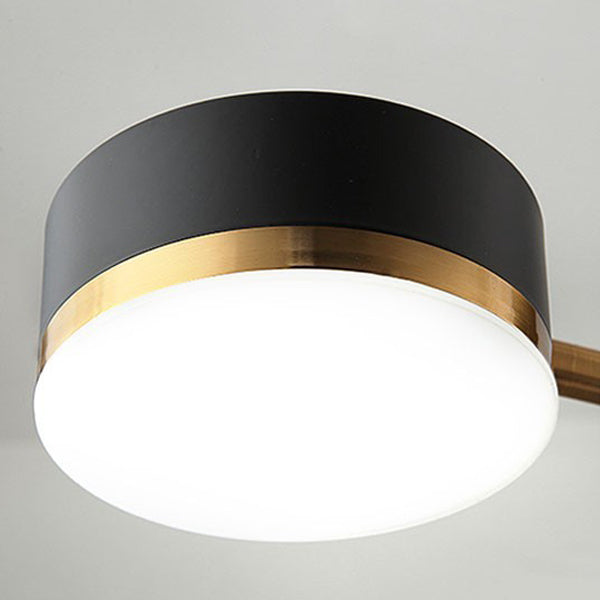 Modern Art Deco Cylindrical LED Semi-Flush Mount Ceiling Light for Living Room